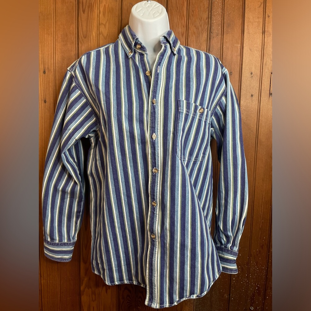 ⭐️Vintage Sasson Mens button down shirt Size Small 100% Cotton